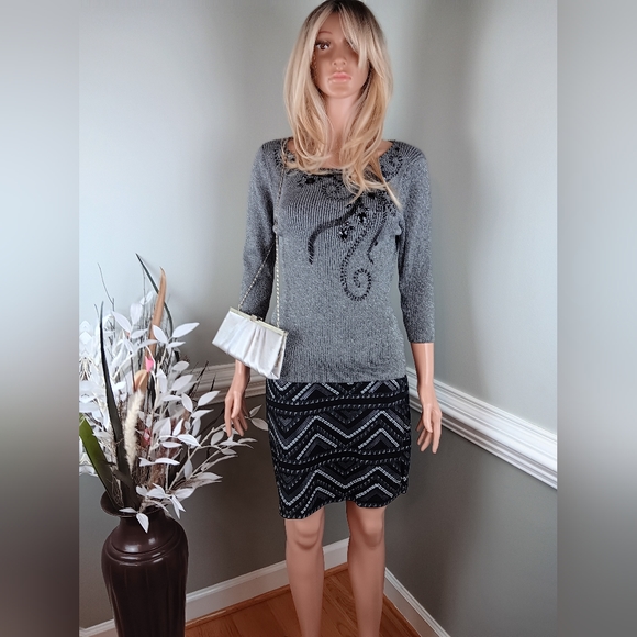 Sparkly, beaded front sweater - Picture 2 of 9